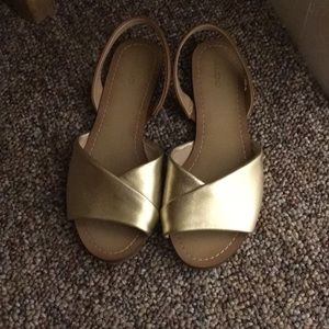Champagne and Tan Leather Sandals (NWOT)